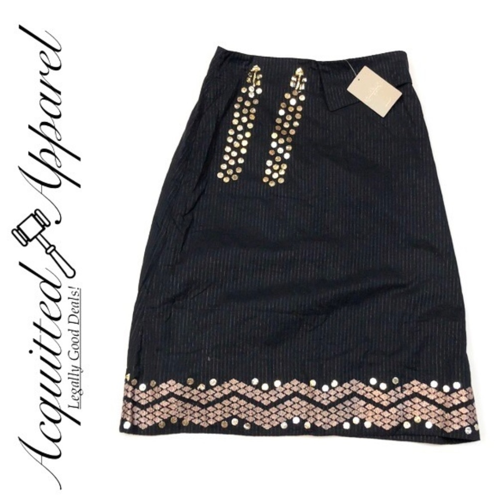 NWT Anthropologie Snak Beaded Skirt Bling